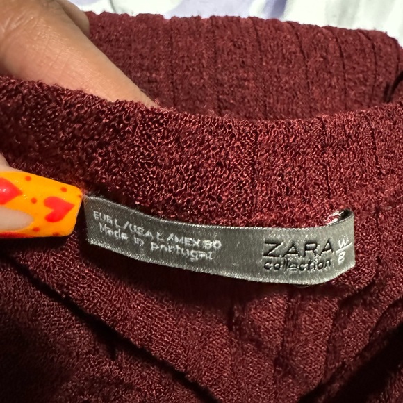 Zara Collection burgundy, long sleeve blouse-Large - Picture 6 of 6